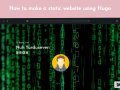 How to create a static web sites using Hugo-Github Pages