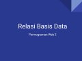 Relasi dalam Basis Data