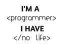 I’m a programmer; I have no life
