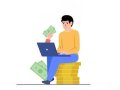 2D Freelancer Earn Money Online Animation HD On Alpha Backgrounds Motion Graphics Stock Video