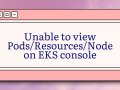 Unable to view Pods/Resources/Node on EKS console