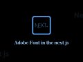 Add Adobe Font in the next JS: Step by step with an example