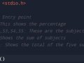Write a C program that calculates the sum & percentage of marks of five subjects.