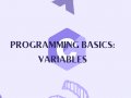 Programming Basics : Variables
