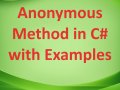 Anonymous Method in C# with Examples