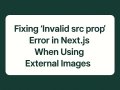 Fixing “Invalid src prop” Error in Next.js When Using External Images